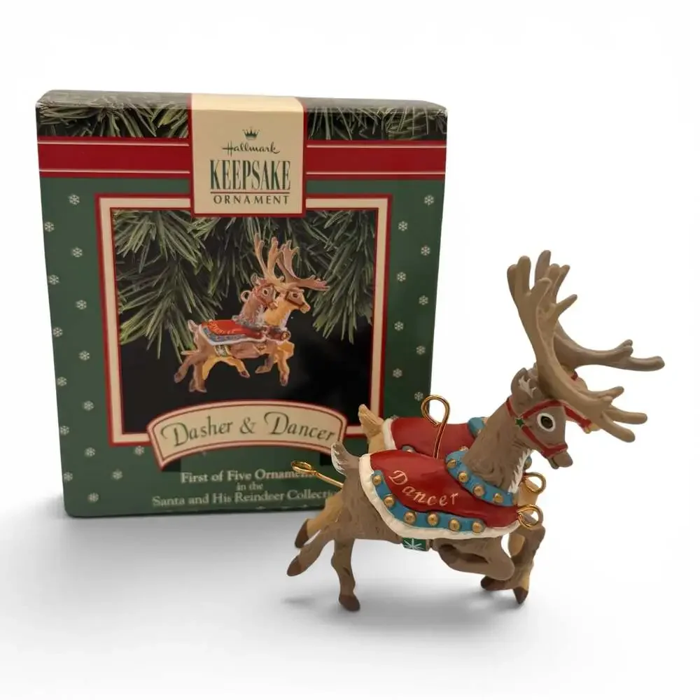 Hallmark Keepsake Christmas Ornaments Prancer & Vixen 1992